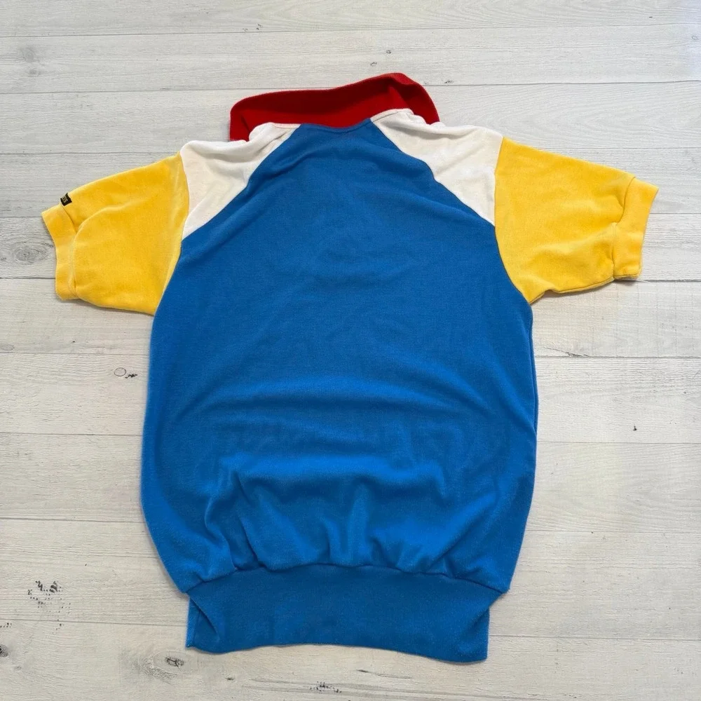 Vintage‎ boys red yellow blue colorblock polo shirt